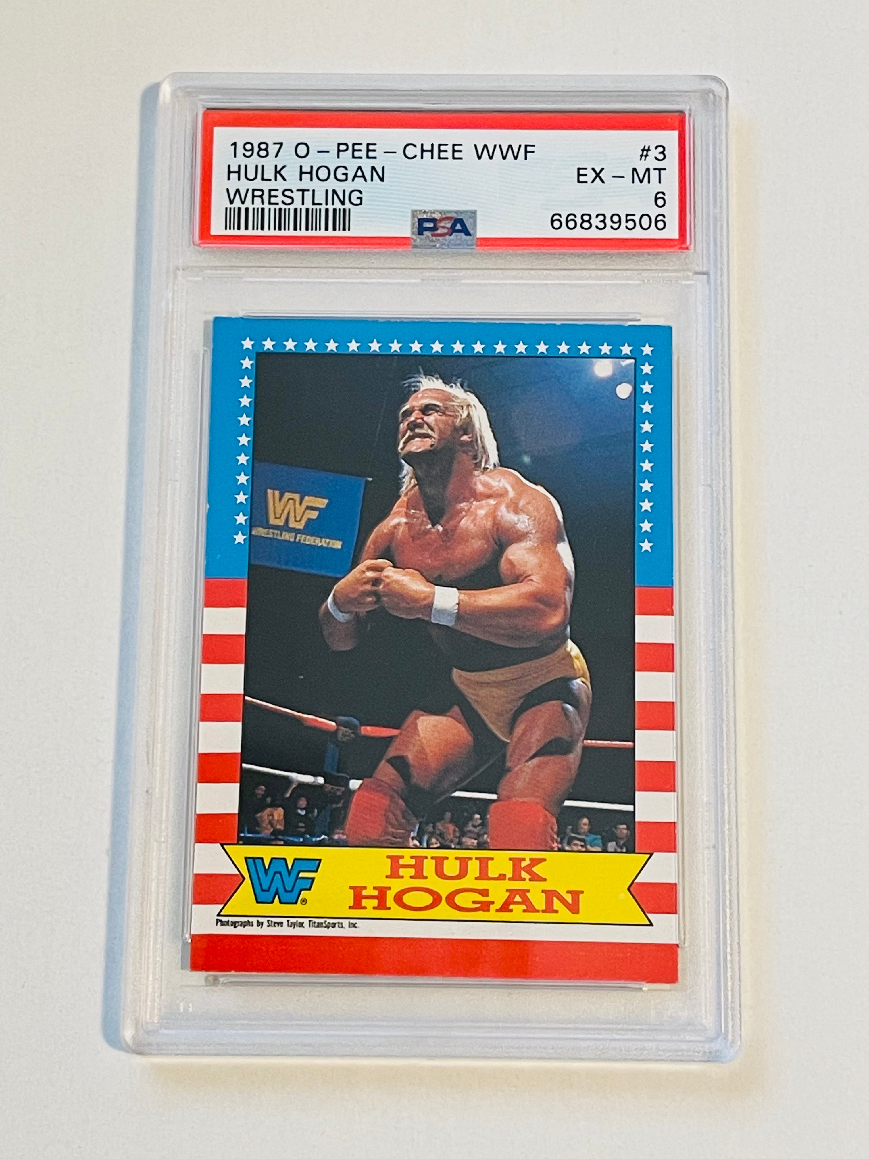 Rare 1987 Hulk Hogan Wrestling OPC PSA 6 Graded Card - Collectible Vintage Wrestling Memorabilia for Display & Investment