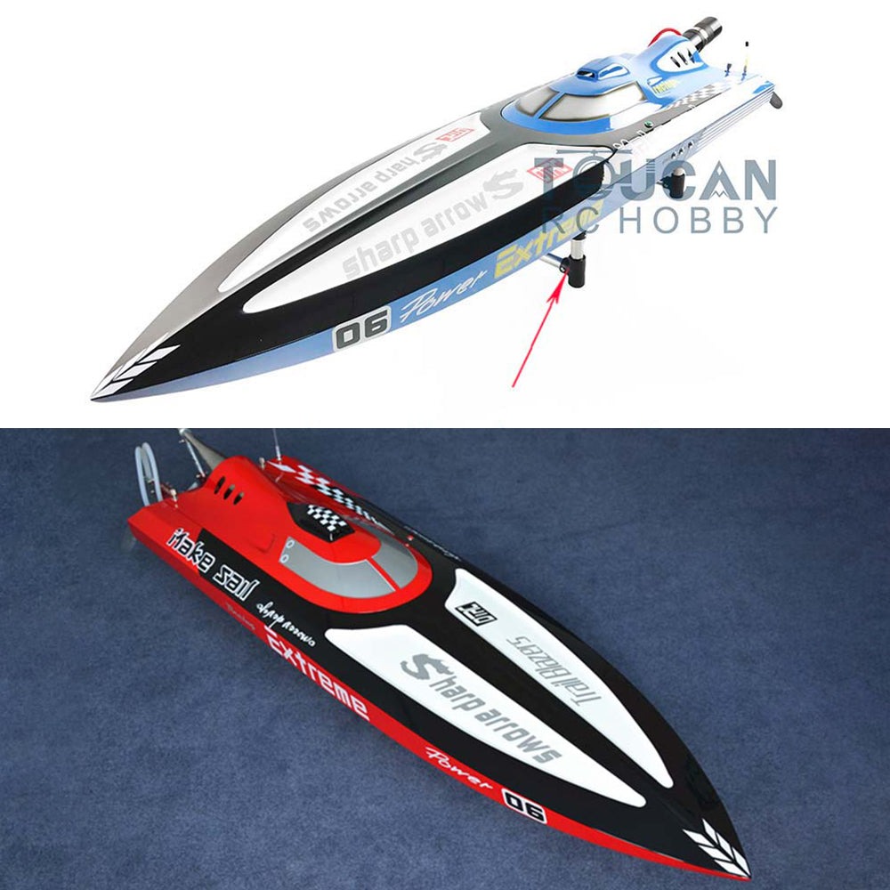 G30C 30CC Gas Powered RC Racing Boat - High Speed 60-65km/h, Fiber Glass Hull (Blue/Red), ARTR DIY Kit with Steering System (1210x325x233mm) - Perfect for Adult Hobbyists, Lake Racing & Remote Control Boat Competitions