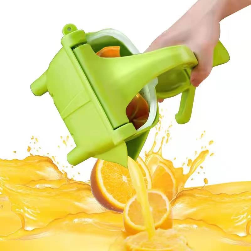 Heavy Duty Manual Fruit Juicer Press - Hand Crank Juice Extractor for Pomegranates, Lemons, Oranges, Apples & More | Green Stainless Steel Juicer for Home, Kitchen, Camping & Healthy Juicing