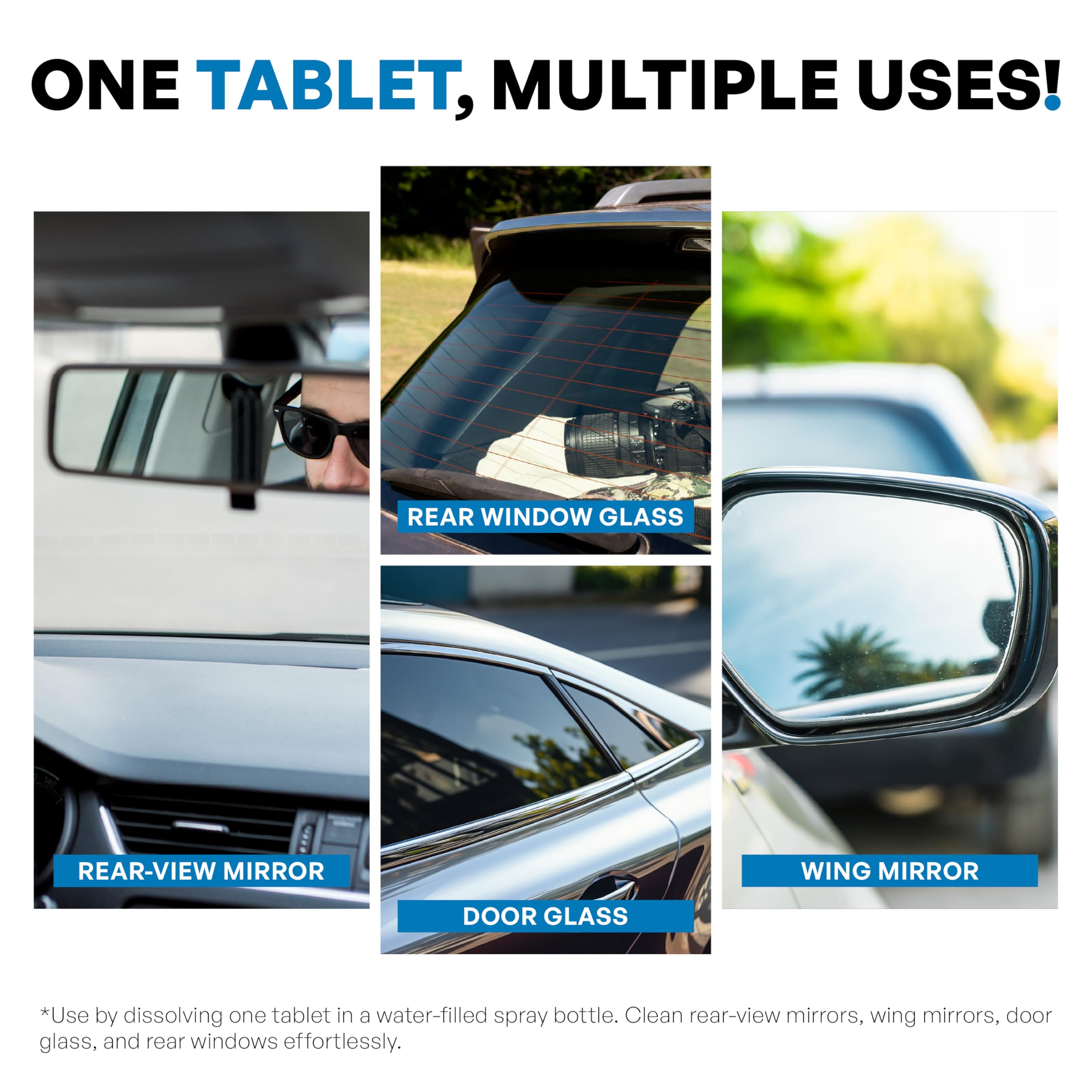 AutoBros Windshield Cleaner Tablets - 40 Pcs | Concentrated Car Wiper Cleaning Tablets for Streak-Free Shine | Removes Dirt, Oil & Bug Stains | Fast-Dissolving Glass Cleaner | Perfect for Road Trips & Daily Car Maintenance