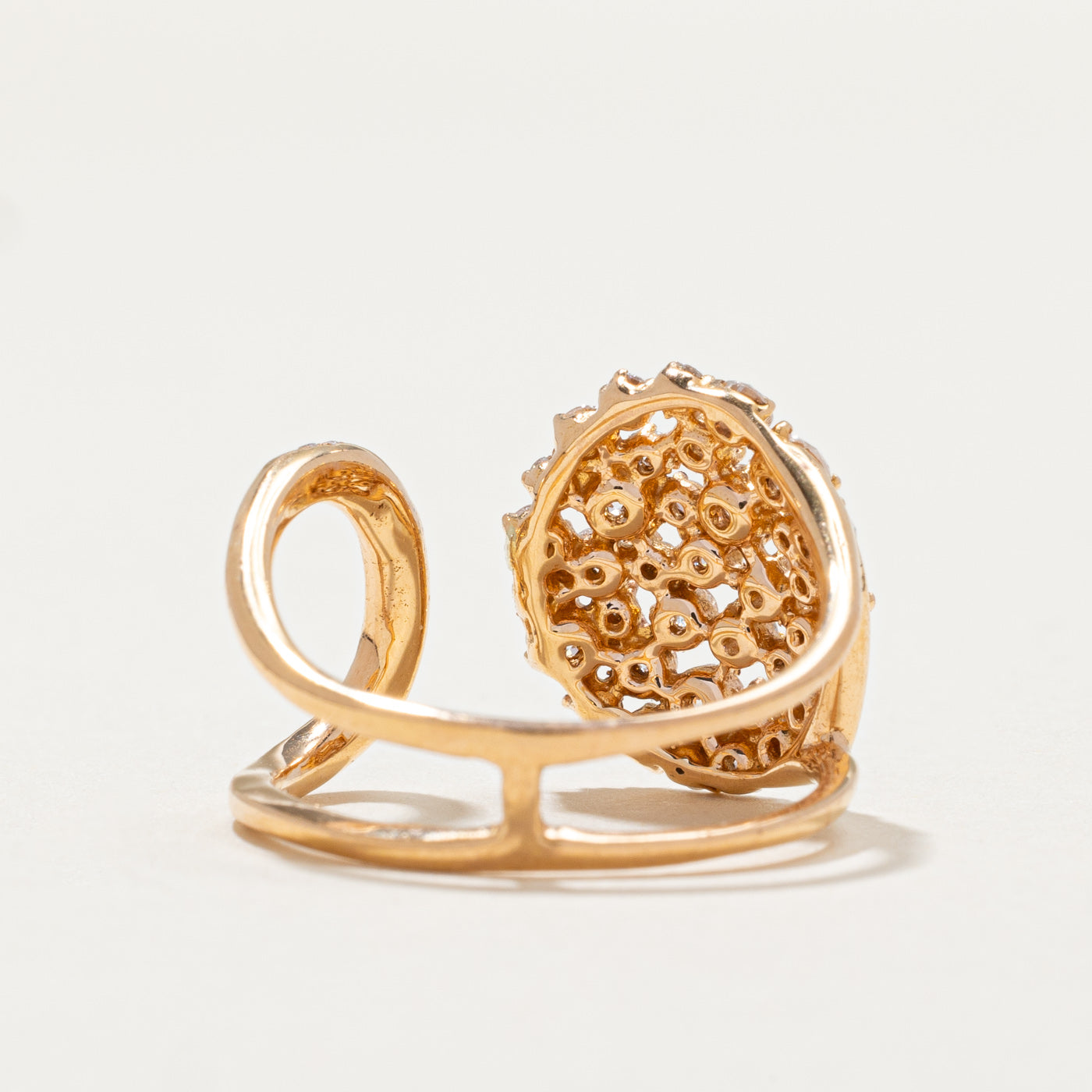 0.96ctw Diamond Cluster Oval Cocktail Ring - Size 6.75 | Elegant Women's Jewelry for Parties, Weddings & Special Occasions
