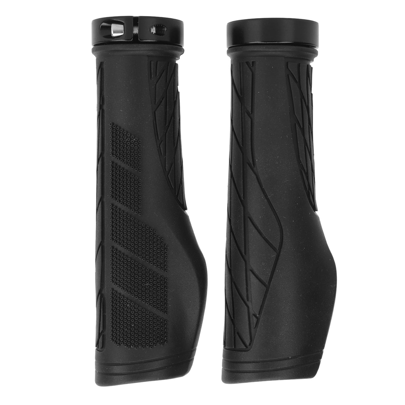 1 Pair Anti-Slip Bike Handlebar Grips - Ergonomic Replacement Grips for Bicycles, Scooters & Mountain Bikes (MTB) - Easy Installation, Durable Black Rubber - Perfect for Commuting, Off-Road Cycling & Urban Riding