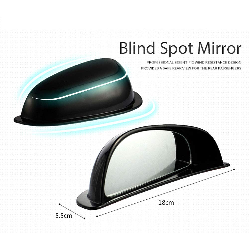 2Pcs Universal Wide Angle Car Blind Spot Mirrors - Auto Auxiliary Rear View Mirror Glass for Second Row Door Safety - Perfect for Parking, Lane Changing & Safe Exiting in SUVs, Trucks & Family Vehicles