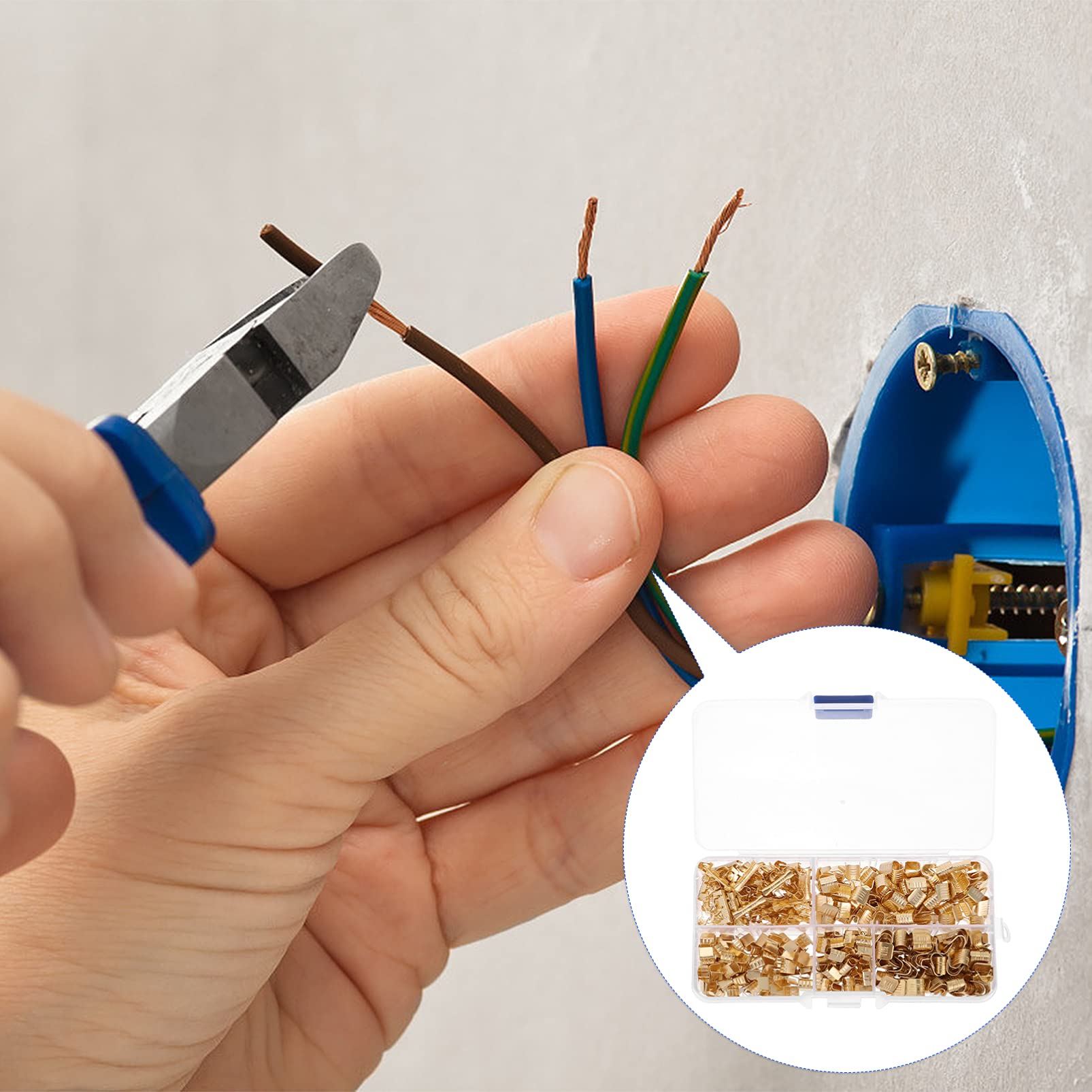 500pcs U-Shaped Copper Wire Terminals - Electrical Connectors Kit for DIY, Auto, and Home Wiring Projects | High Conductivity, Durable, and Secure Connection