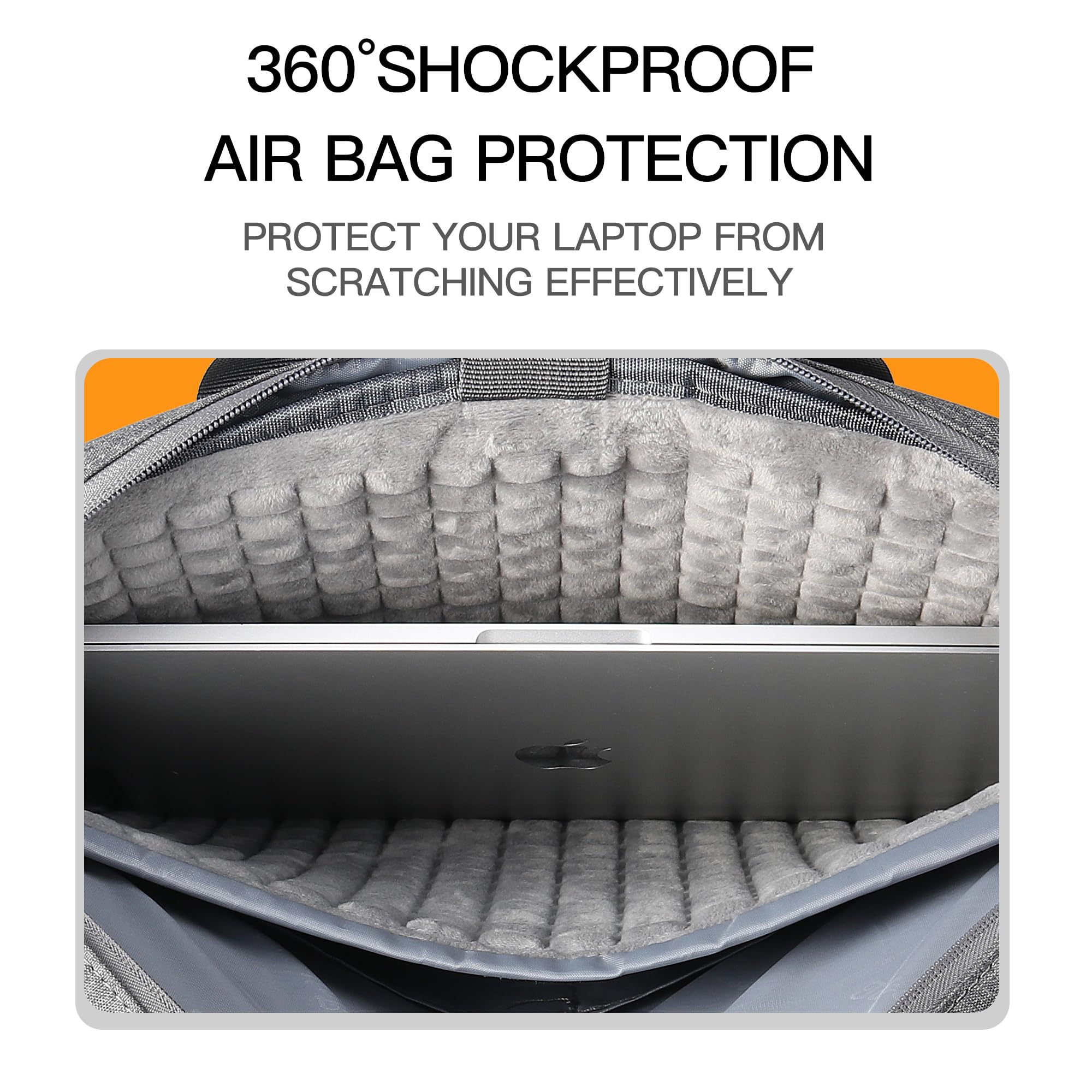 360° Protective Laptop Case Bag with Air Cushion - Durable Shoulder Briefcase for 13-14.2 Inch MacBook, Dell, HP (Ideal for Business Travel, Commuting & School)