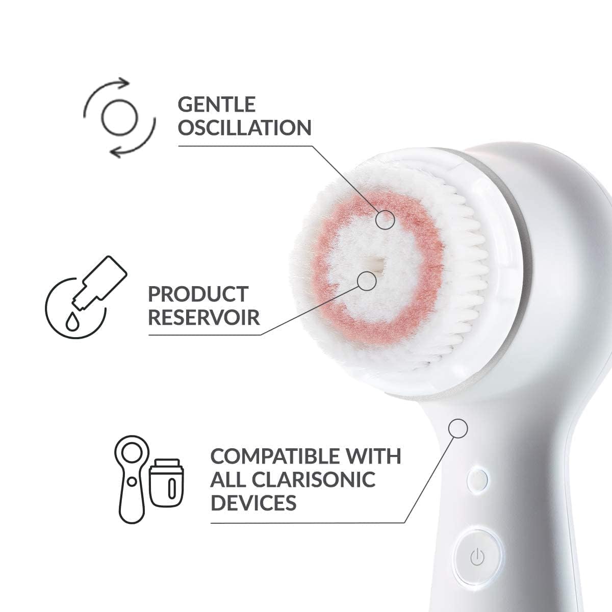 Clarisonic Facial Cleansing Brush with 2 Speeds - Gentle & Deep Cleaning for Daily Skincare Routine, Pink | Perfect for Removing Makeup & Unclogging Pores at Home