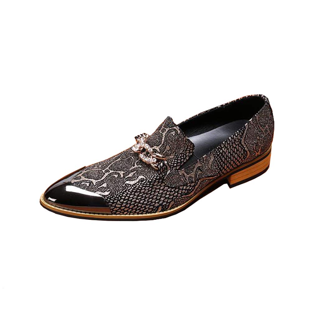 Premium Men's Leather Dress Shoes with Metal Tip - Business Formal, Office, Wedding & Nightclub Attire - Size 37-46 - Perfect for Professional Events, Parties & Rock Singer Performances