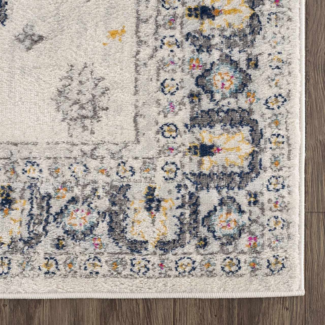 Hauteloom Tigris Traditional Ivory Light Gray Yellow Area Rug 5'3