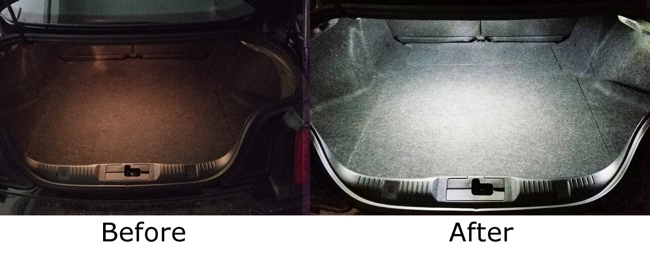 2W White Full LED Trunk Cargo Area Light for Ford Mustang Fusion Escape Focus - Interior Car Lighting Upgrade for Night Visibility & Organization