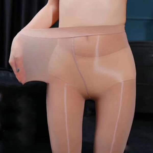 HTRUIYA Ultra Shiny Smooth 8D Sheer Pantyhose - Waist-High Tights with Seamless & Crotchless Design for Women | Perfect for Office Wear, Date Nights & Special Occasions