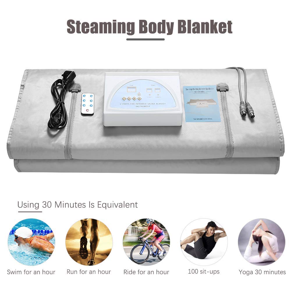 Far Infrared Sauna Blanket for Weight Loss & Detox - Digital Electric Heating Pad with Body Shaping, Improved Oxford Fabric - Perfect for Home Spa, Fitness Recovery & Relaxation Therapy