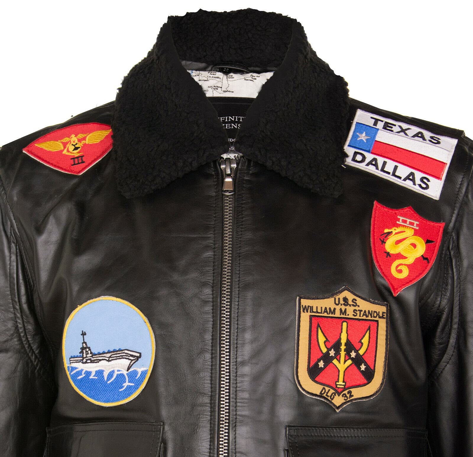 Men's Genuine Leather Bomber Jacket - A2 Flight Jacket with Sheepskin Collar & Military Patches | Vintage Style Outerwear for Pilots, Motorcycle Riders & Casual Wear