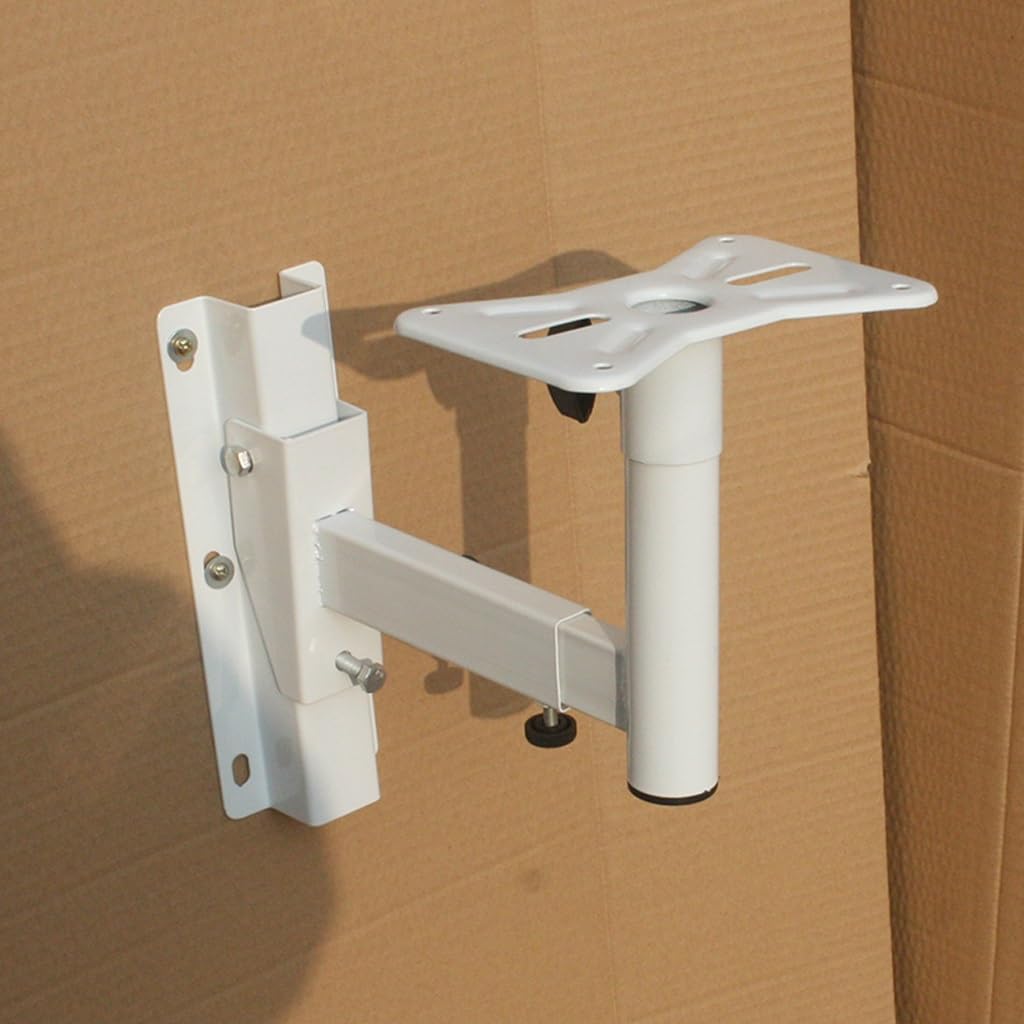 Universal White Projector Tripod Stand & Wall Mount Bracket - Adjustable Hanger for Speakers & Projectors - Perfect for Home Theater, Classroom, and Office Presentations