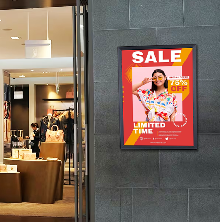 8.5x14 Euro Style Top Load Poster Frame - Clear Sign Holder for Wall Displays, Artwork, and Business Signage - Perfect for Home, Office, and Retail Decor
