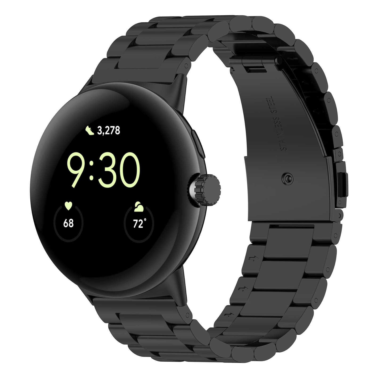Chofit Solid Stainless Steel Watch Band for Google Pixel - Replacement Bracelet Strap for Men & Women - Durable Metal Wristband Accessory for Workout, Office & Everyday Wear