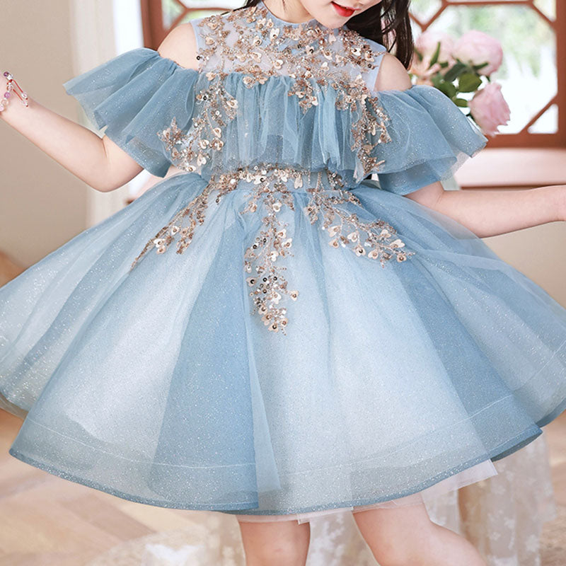 Puffy Princess Dress for Baby Girl Birthday Party - Hidden Zipper Toddler Party Gown | Perfect for 1st Birthday, Photoshoot & Special Occasions