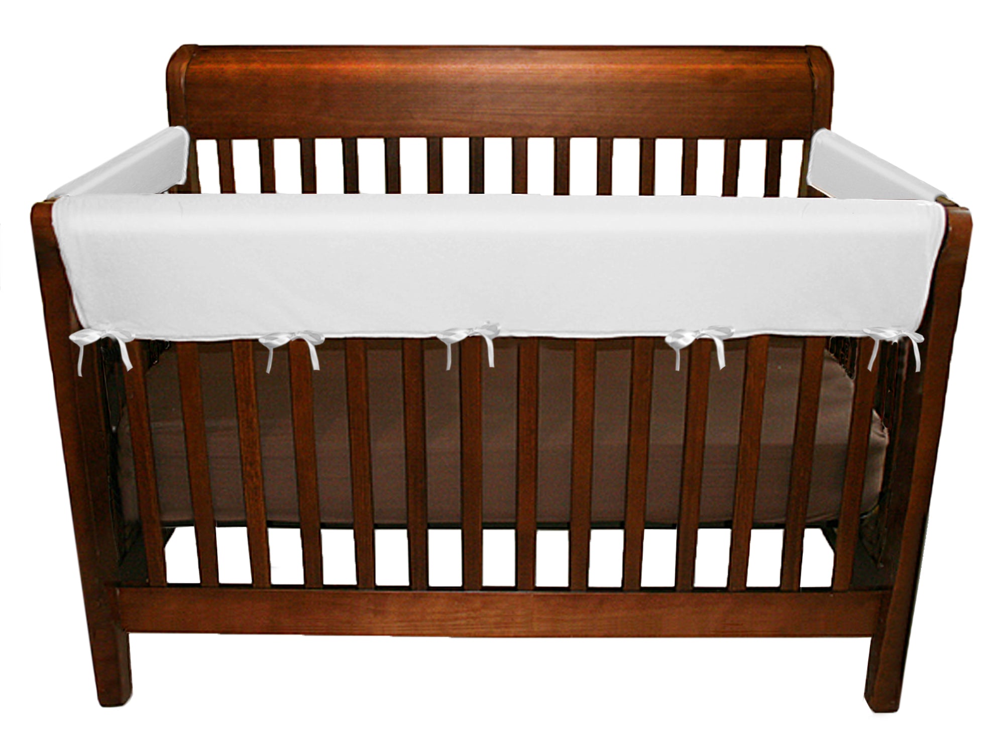 Soft Rail Convertible Crib Protector - 3 Piece White Baby Crib Bumper Set | Safe & Breathable Crib Rail Covers for Toddlers | Perfect for Nursery, Daycare & Travel Use