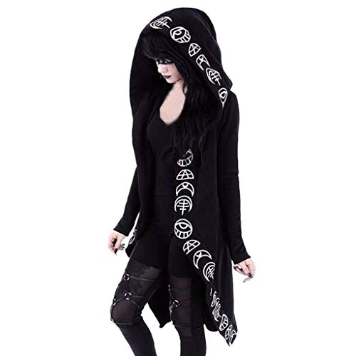Steampunk Hoodies for Women - Y2K Cosplay Ball Gown Long Sleeve Printed Sweatshirt with Hood & Zip Up Gothic Cloak Jacket | Perfect for Halloween Costumes, Anime Conventions & Alternative Fashion