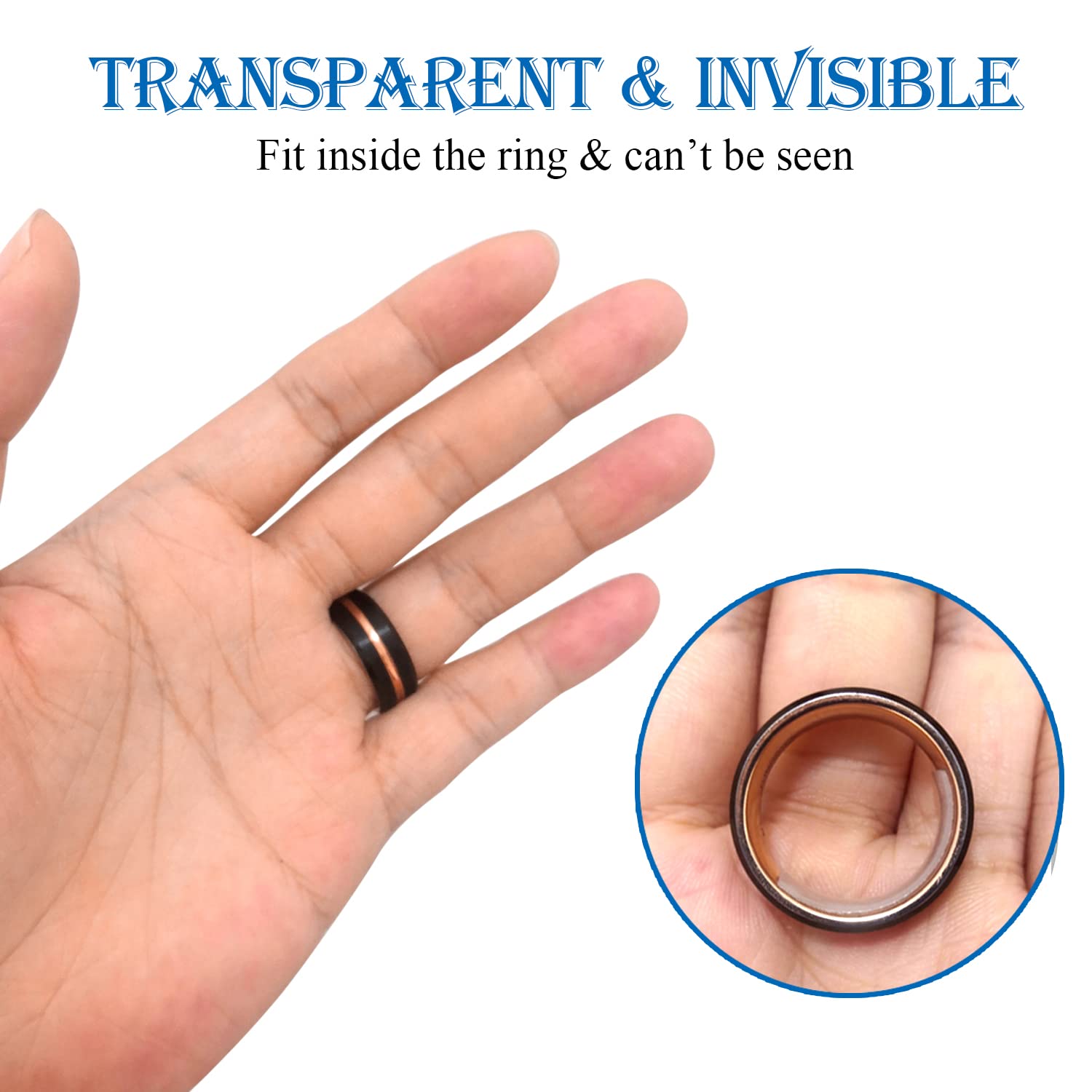 Silicone Ring Size Adjuster for Loose Rings - 57 PCs Invisible Wedding Band Reducer for Men & Women - Perfect for Wide Rings & Comfort Fit