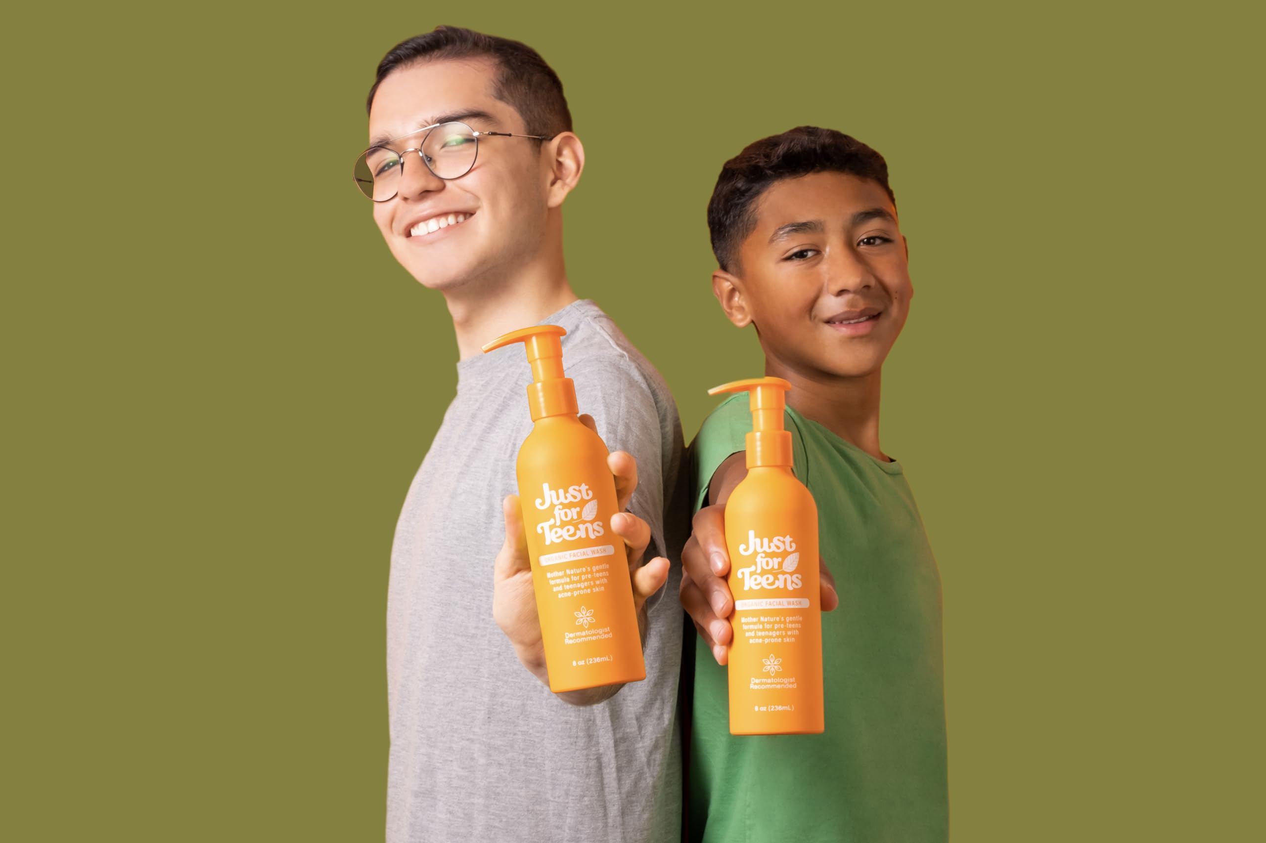 Organic Facial Cleanser for Sensitive & Acne-Prone Skin - Aloe Vera & Tea Tree Oil Face Wash for Teens & Preteens - Gentle Daily Cleansing for Oily Skin - 3.4oz | Perfect for Morning & Night Skincare Routine