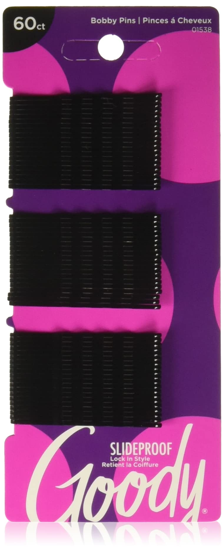 Goody Styling Essentials Bobby Pins - 60 Count Black Hair Clips (2 Inch) for Women & Girls - Perfect for Updos, Braids, Ponytails & Everyday Hairstyles