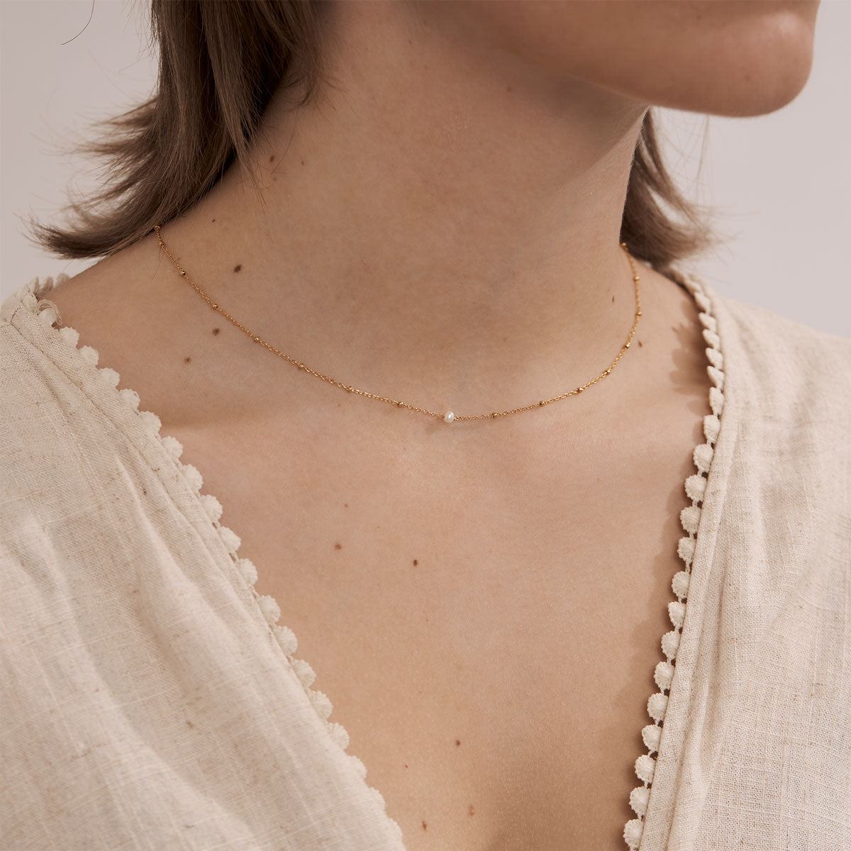 Disco Pearl Necklace Gold - Elegant Vintage Pearl Jewelry for Women, Perfect for Parties, Weddings & Special Occasions