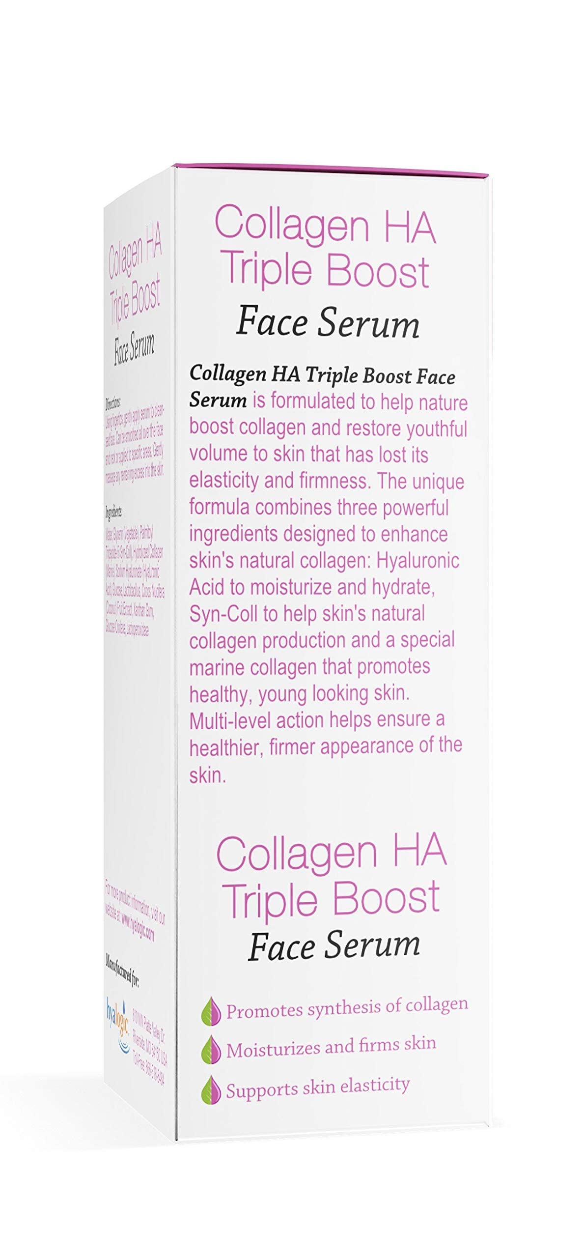 Hyalogic HA Collagen Serum - Anti-Aging Peptide Face Serum for Youthful Skin, Firmness & Elasticity Boost - Fragrance Free, Paraben Free Marine Collagen Treatment (0.47 Fl Oz) - Perfect for Daily Skincare Routine & Nighttime Hydration