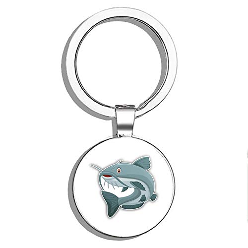 Cartoon Catfish Double-Sided Stainless Steel Keychain - Durable Key Ring & Car Key Finder for Home, Office, and Travel Accessories
