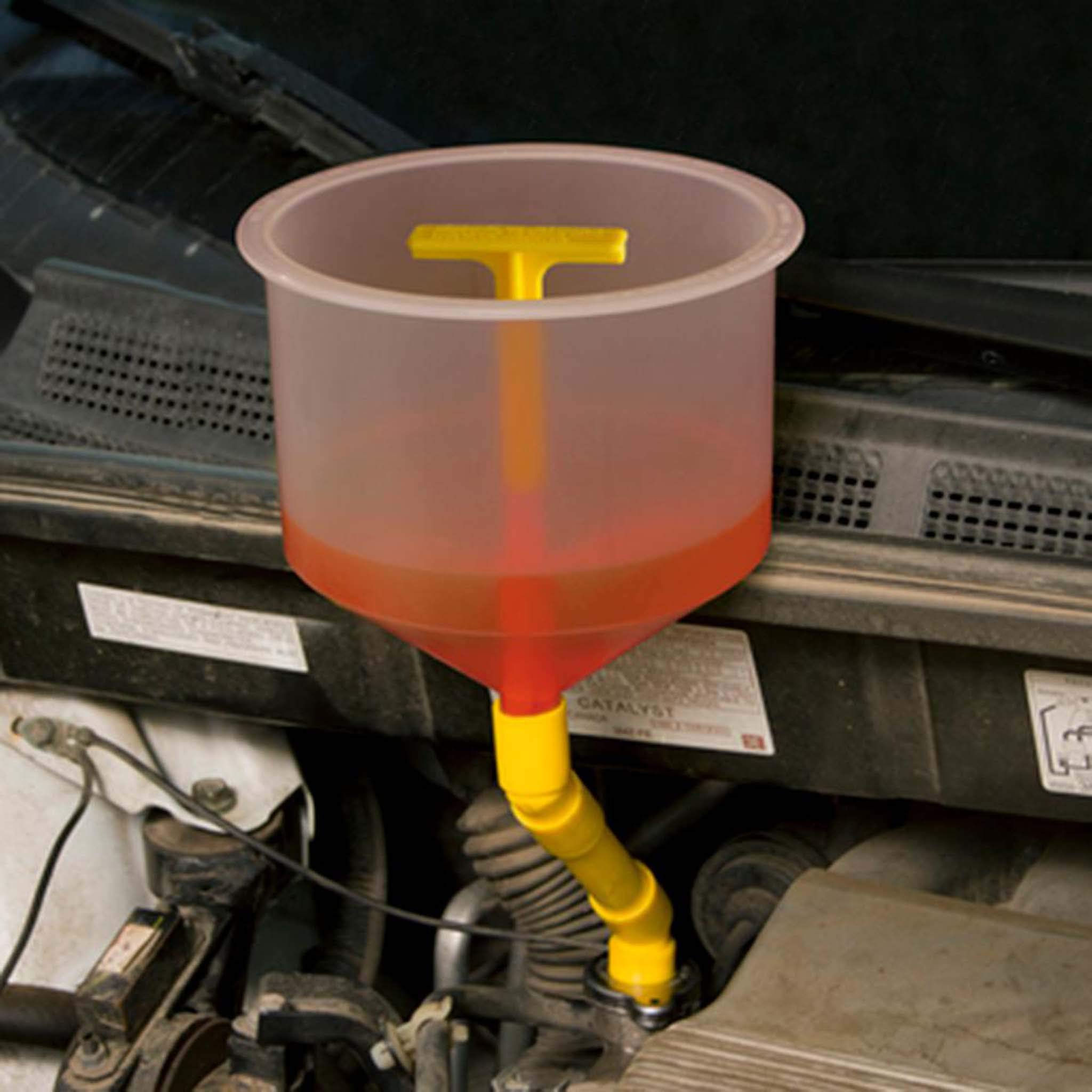 Lisle 24680 Spill-Free Funnel with Standard Adapters - 11 x 7 x 7 Inches - Perfect for Automotive Oil Changes, Fluid Transfers & DIY Projects