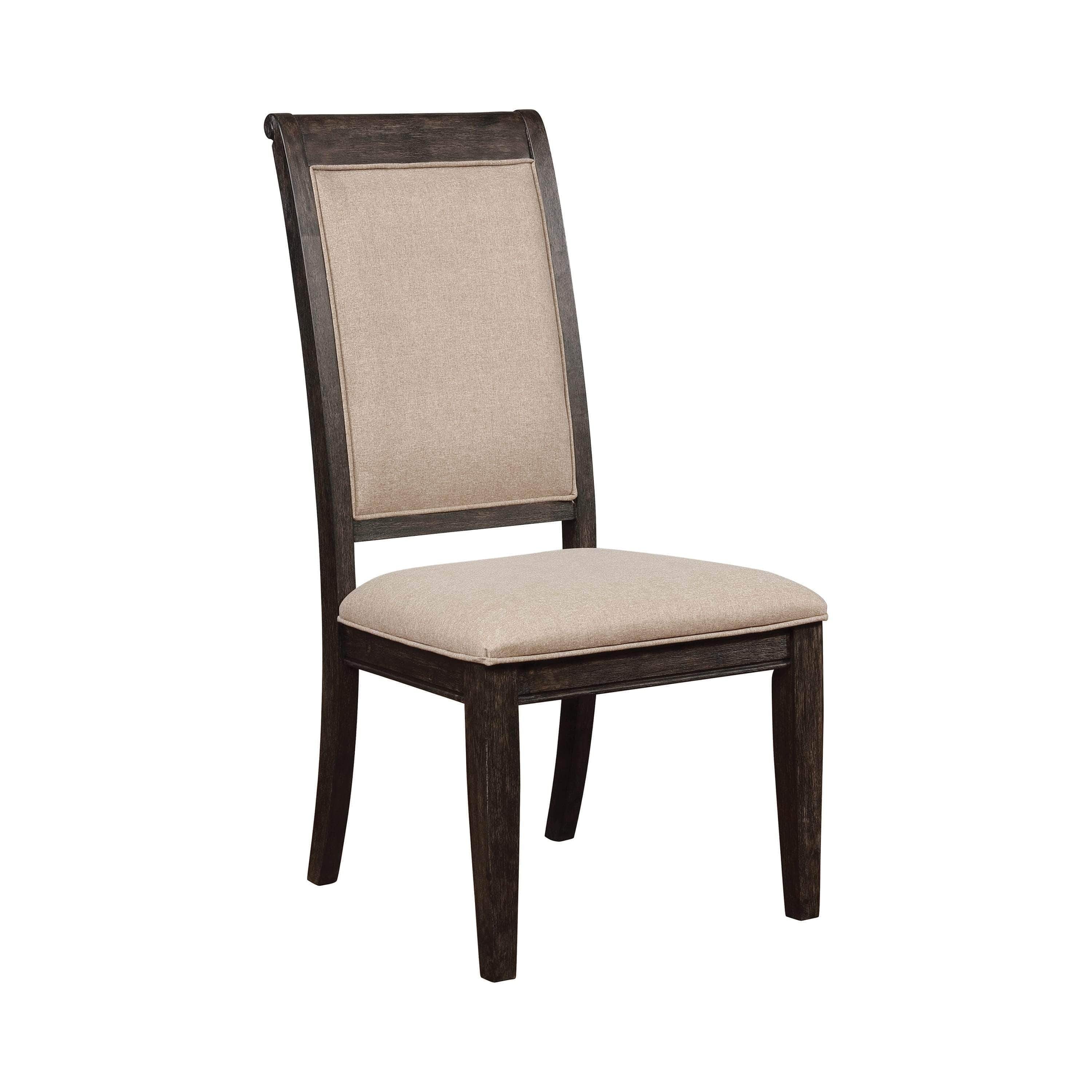 Whitney Upholstered Side Chairs Set of 2 - Modern Burnished Black and Beige Accent Chairs for Dining Room, Living Room, or Office