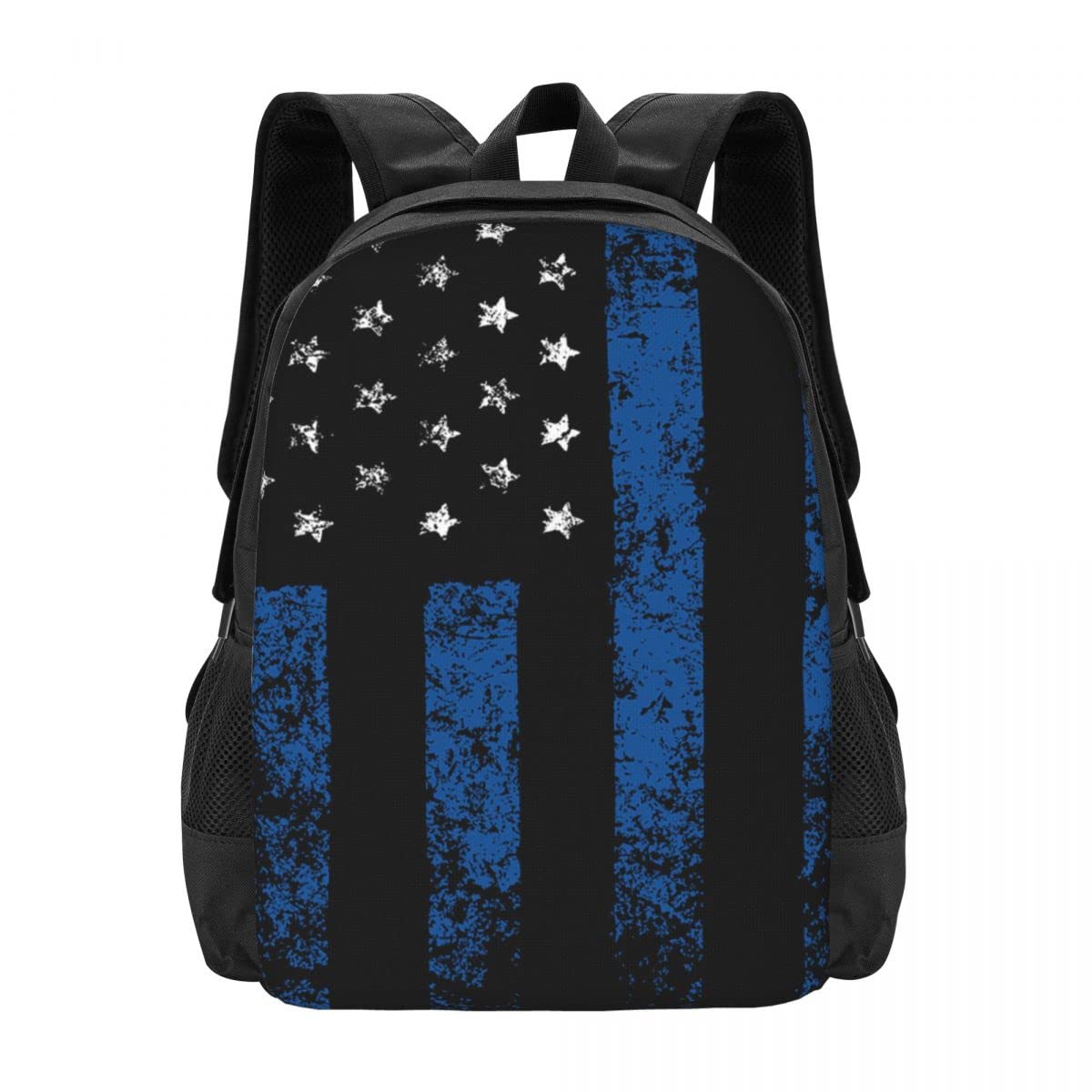 Thin Blue Line American Flag Laptop Backpack - Lightweight Durable Book Bag for Men & Women | Perfect for Work, School, Travel, Sports & Outdoor Activities