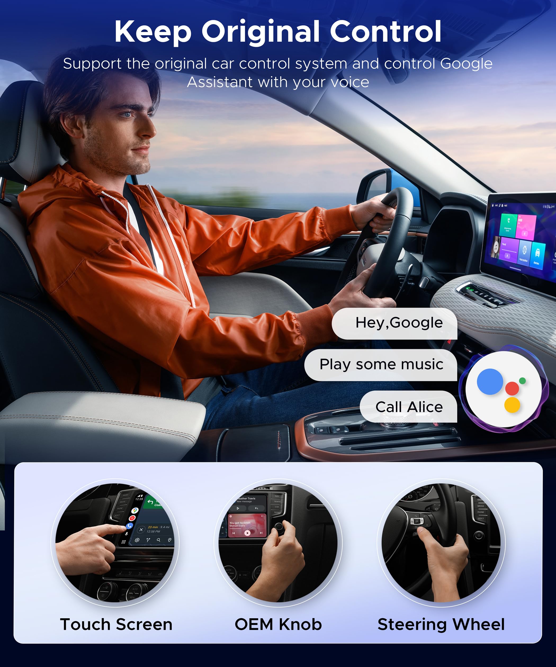 **2025 Upgraded Android Auto Wireless Adapter - NFC Tech, Ultra-Durable Wire, Latency-Free - USB-A/USB-C Aluminum Car Adapter for Android Phones (2015+ Cars) | Perfect for Hands-Free Driving & Seamless Music Streaming**