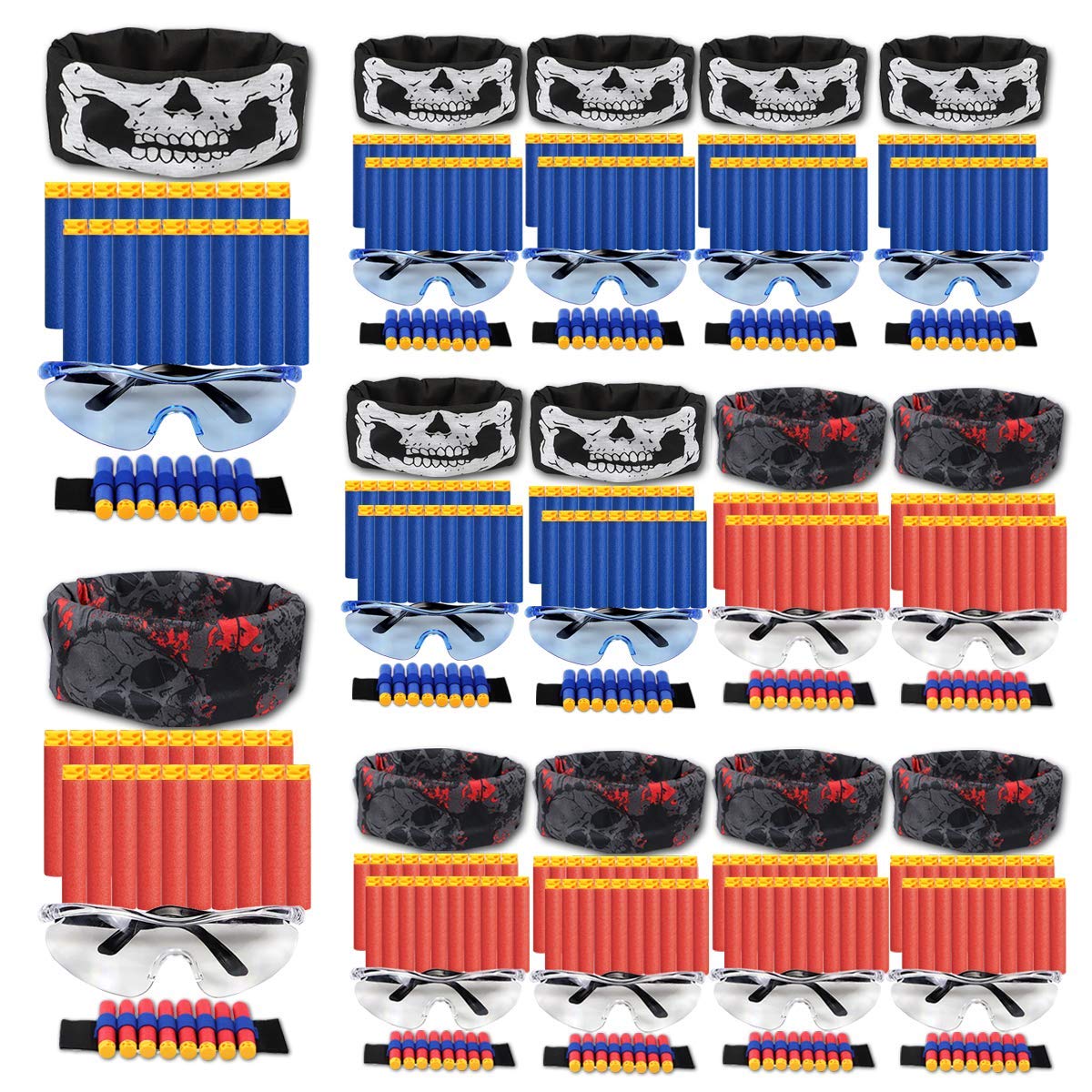 POKONBOY 16-Piece Nerf Gun Accessories Set - Tactical Glasses, Face Mask, Wrist Bands & Darts for Nerf Battles | Perfect for Nerf Parties, Outdoor Games & Kids Birthday Gifts