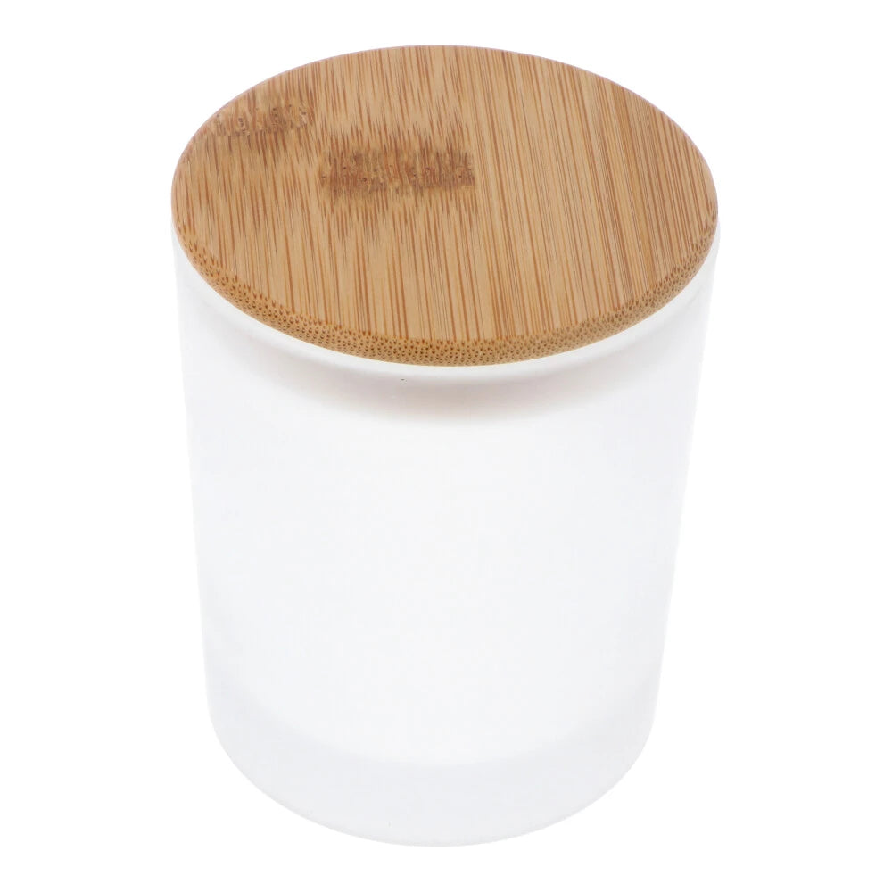 250ml Frosted Glass Jar with Bamboo Lid - Perfect for DIY Crafts, Bath Salts, and Home Decor Storage