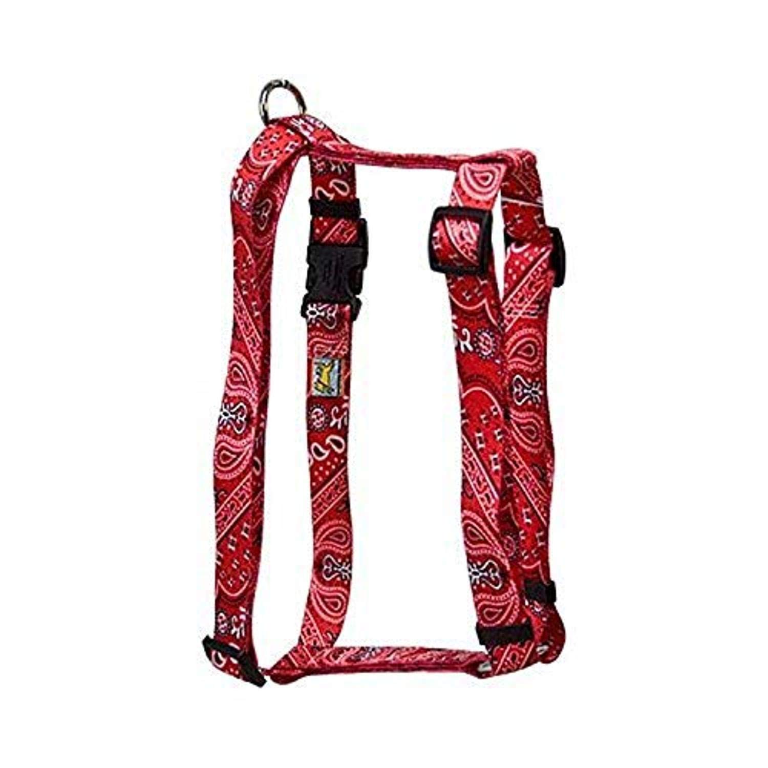 Yellow Dog Design Roman Harness for Small/Medium Dogs - Adjustable & Comfortable Pet Walking Harness with Red Bandana | Perfect for Daily Walks, Training & Outdoor Adventures
