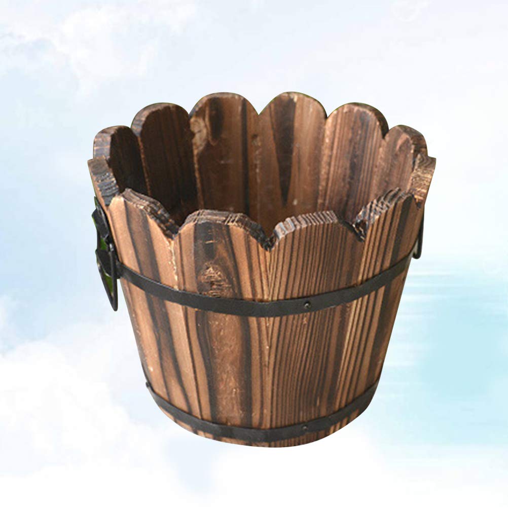 Handmade Carbonized Wood Succulent Planter Pot - Small Decorative Flower Pot for Desk, Office & Home Decor - Perfect for Succulents, Cacti & Air Plants