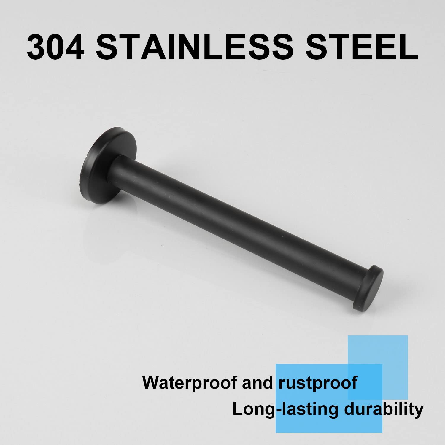 6 Pack Stainless Steel Bath Towel Hooks - Heavy Duty 304 SUS Wall Mounted Coat & Robe Hangers for Bathroom, Bedroom, Kitchen - Durable Round Clothes Hooks (6 Inch, Black) - Perfect for Organizing Towels, Robes & Coats in Home & Office Spaces