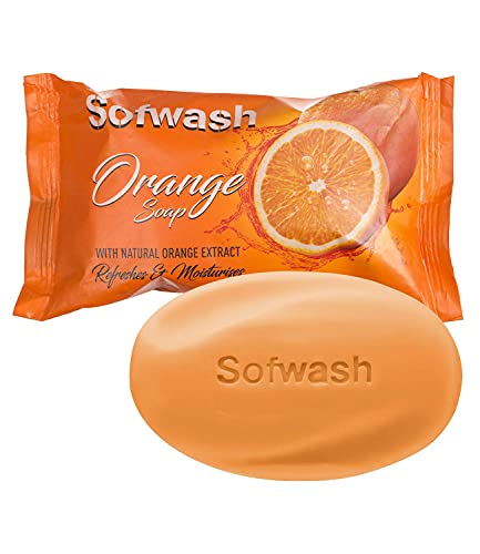 Modicare Sofwash Orange Soap - 6 Pack | Natural Skin Cleansing Bar with Vitamin C for Glowing Skin | Perfect for Daily Use, Travel & Gifting