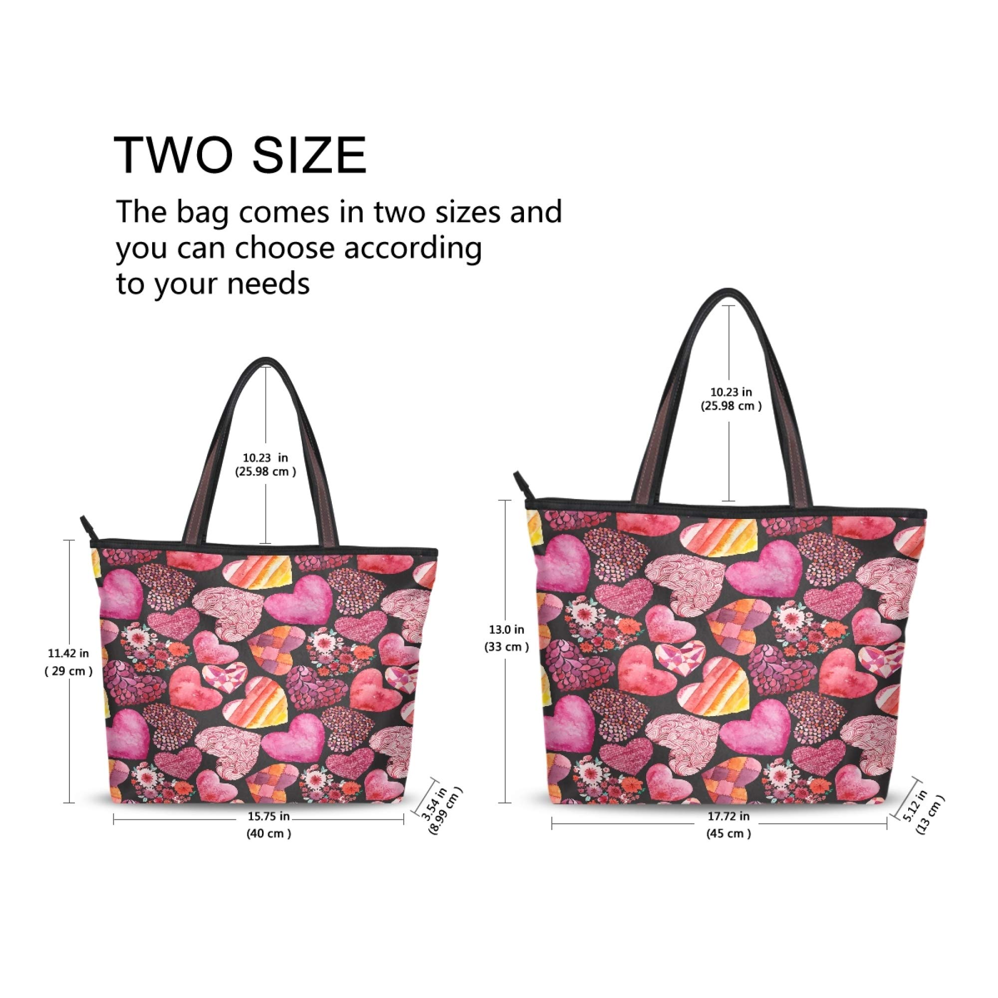 Valentine Tote Bags for Women - Heart Zippered Shoulder Purse for Date Night & Gifts
