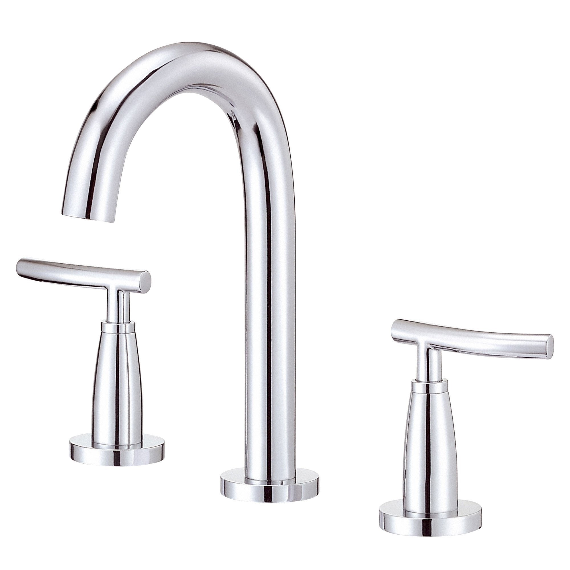 Danze Sonora Chrome Trimline Slim Handle Widespread Bathroom Sink Faucet - Modern Waterfall Design for Bathroom Vanity, Powder Room & Guest Bath Installation