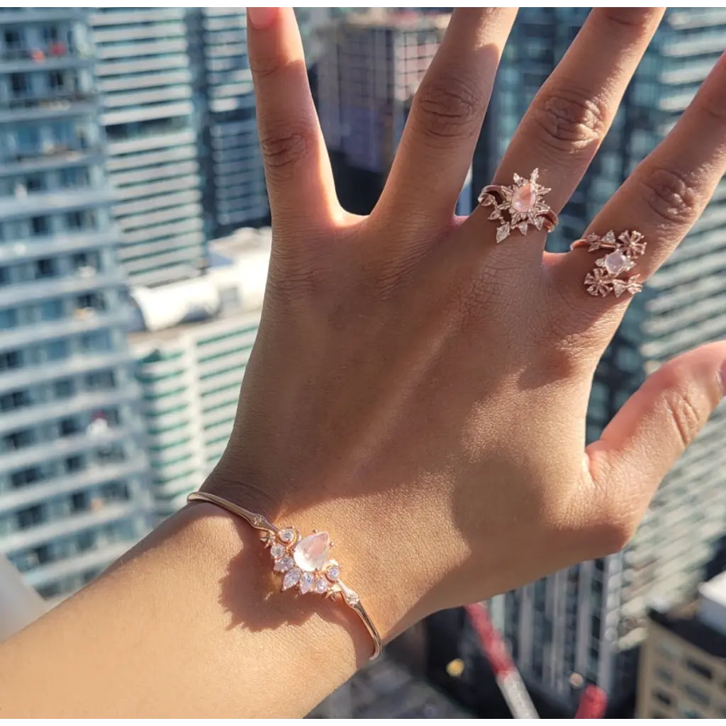 Chloe Rose Gold Bangles - Elegant Fashion Bracelets for Women, Perfect for Parties, Weddings & Everyday Wear