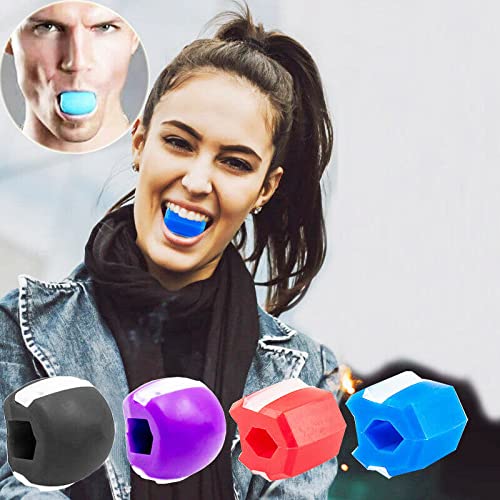Nyamah Jawline Exerciser Ball - Double Chin Reducer, Face & Neck Toner for Slimming, Stress Relief & Cravings Control - Facial Muscle Trainer for Men & Women (Random Color) - Perfect for Home Gym, Office & Travel Use