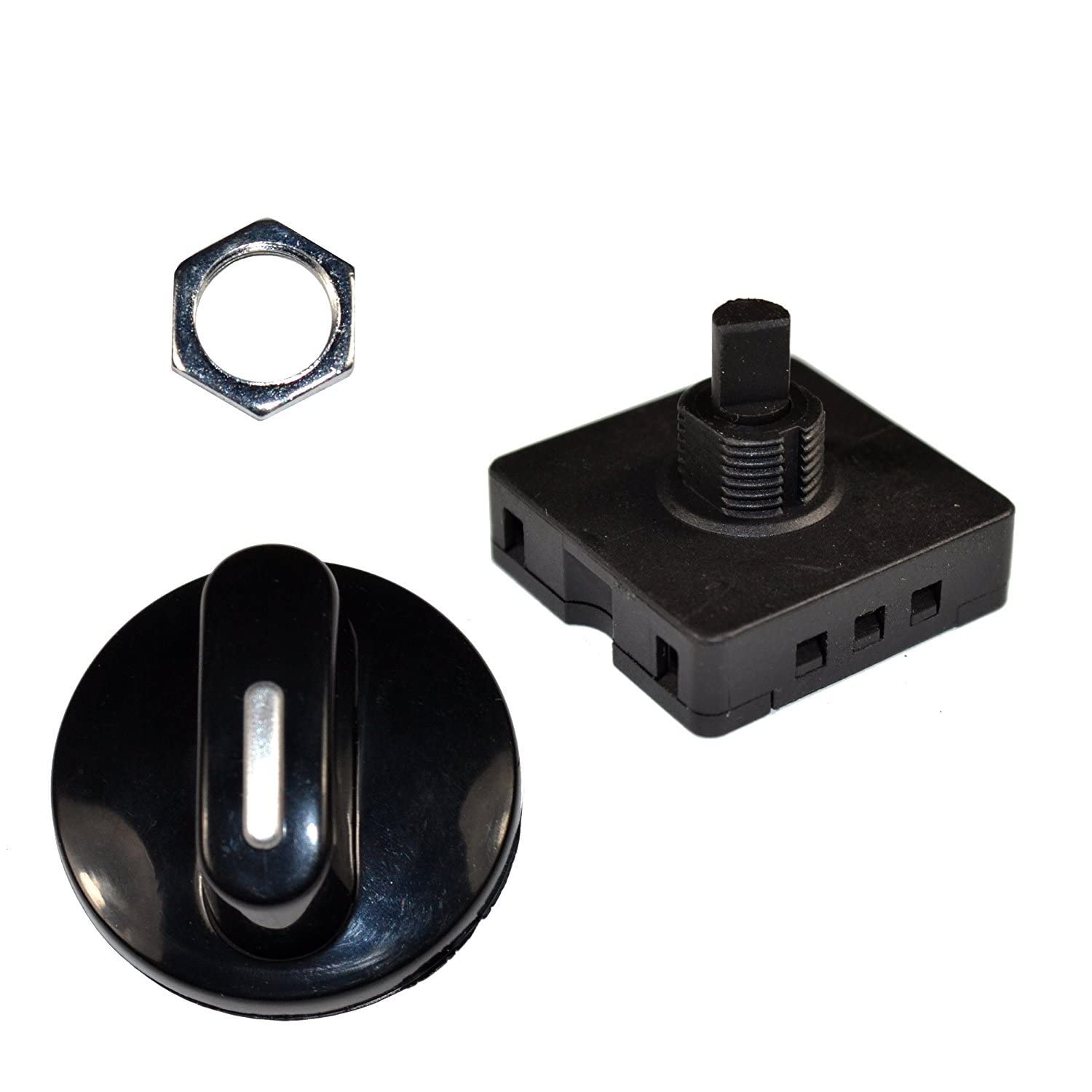 HQRP 3-Speed 4-Position Rotary Switch 10AMP 120V - Compatible with Oven, Juicer, Electric Heater, Blower, Range Hood, Humidifier & Massage Equipment - Perfect for Home Appliance Repair and DIY Projects