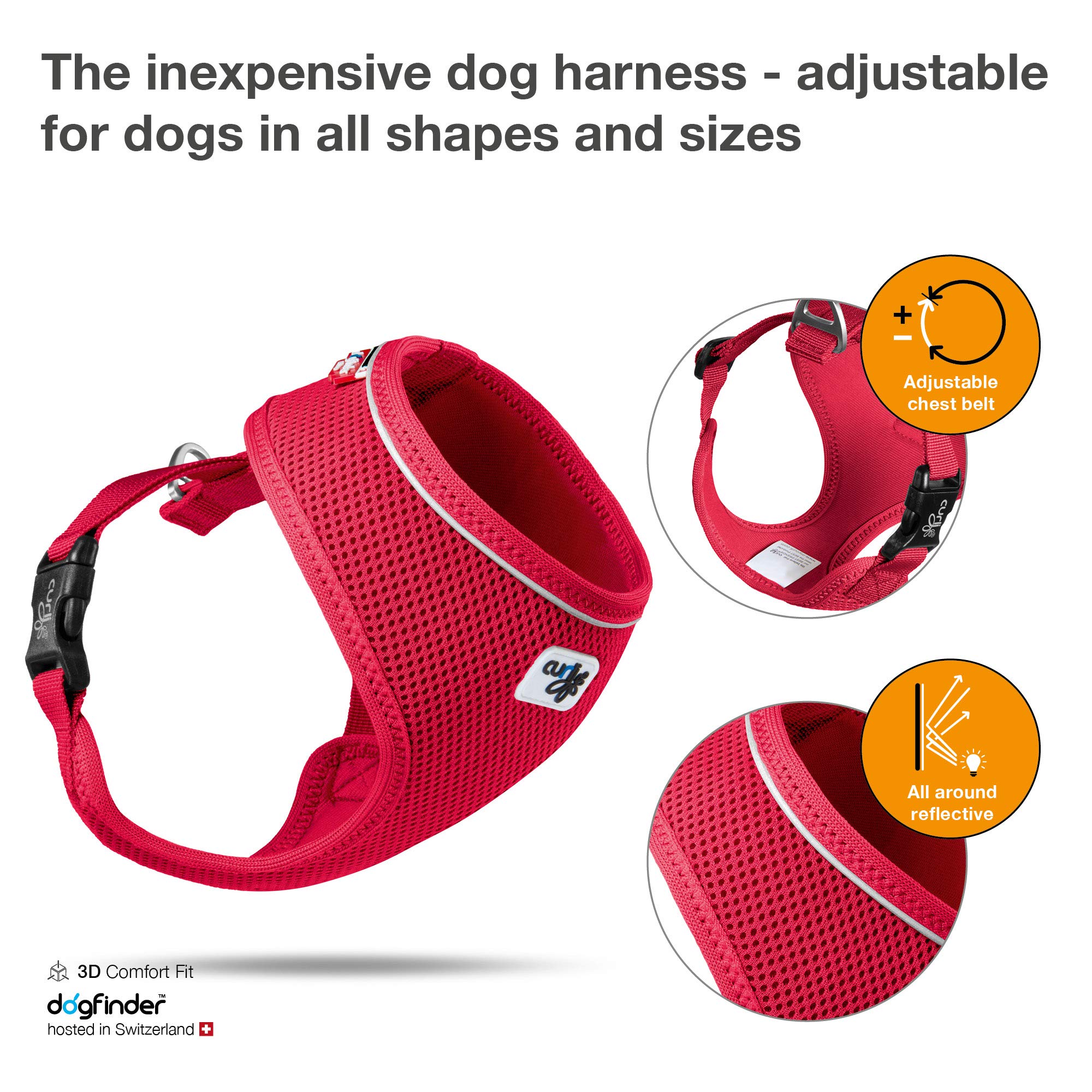 Premium Air-Mesh Dog Harness - Red, Adjustable & Breathable for Small to Medium Dogs - Perfect for Walking, Running & Outdoor Adventures