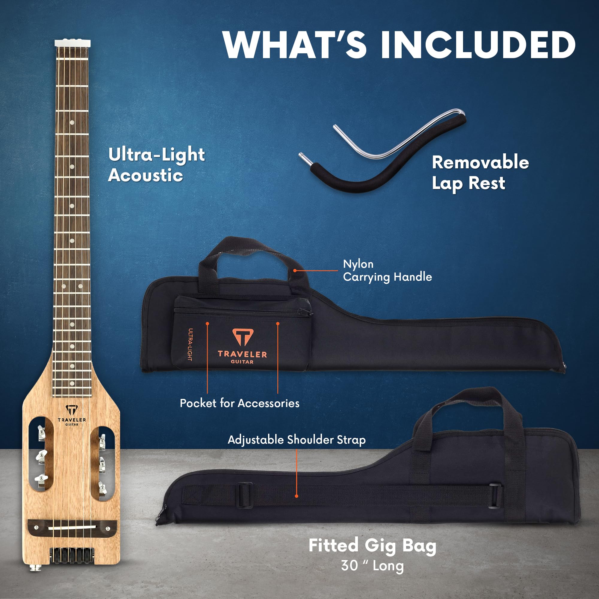 Ultra-Light Travel Acoustic-Electric Guitar with Mahogany Body - Perfect for Camping, Busking & On-the-Go Musicians | Portable Guitar for Travelers & Street Performers