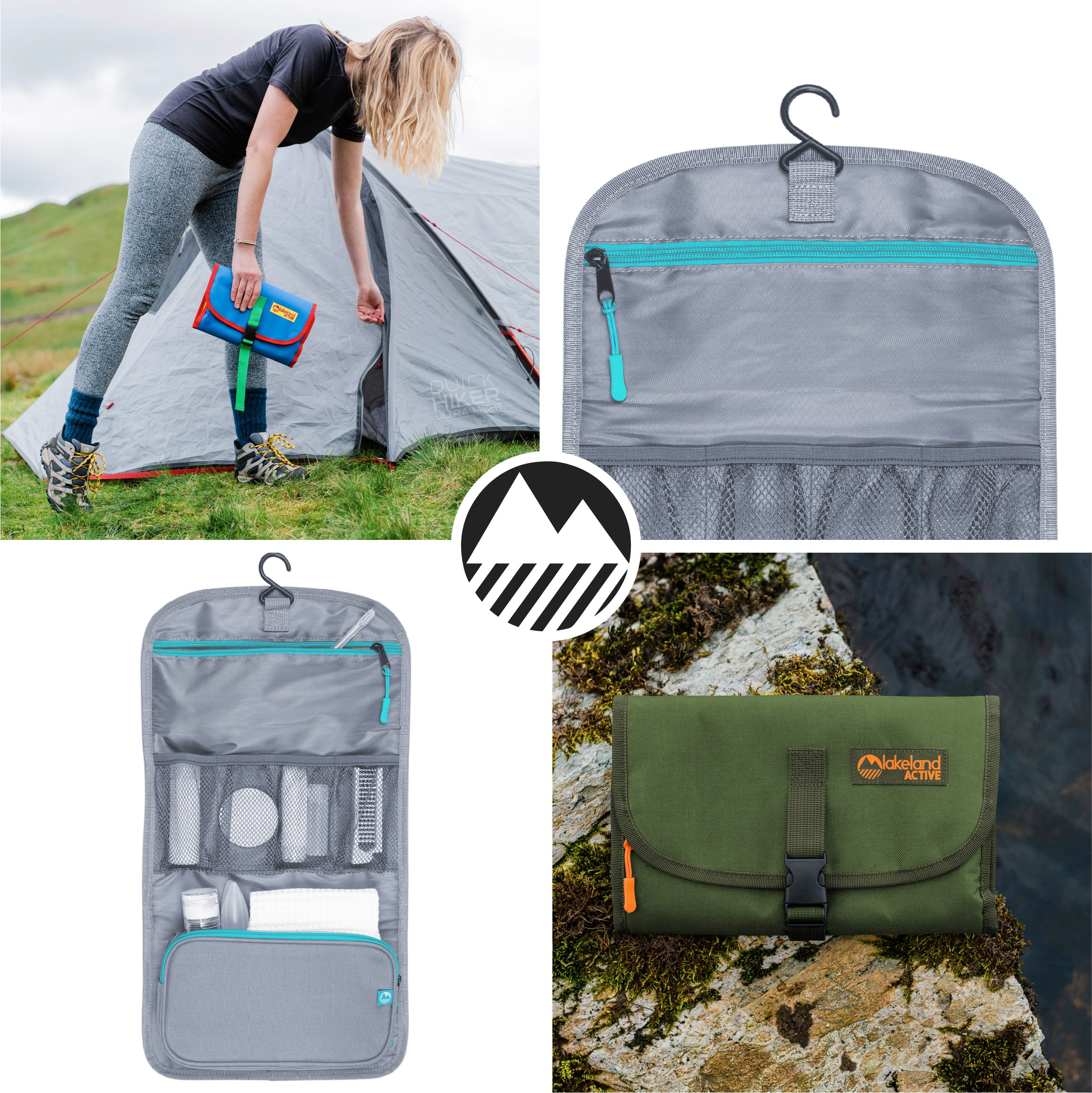 Eskdale Foldable Hanging Travel Toiletry Bag - Waterproof Cosmetic Organizer for Bathroom, Camping & Airplane Travel - Perfect for Toiletries, Makeup & Shower Essentials