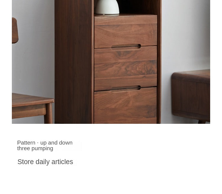 Solid Black Walnut Wood Side Cabinet - Rustic Nightstand, Entryway Storage, or Bathroom Organizer - Handcrafted for Home & Office Decor