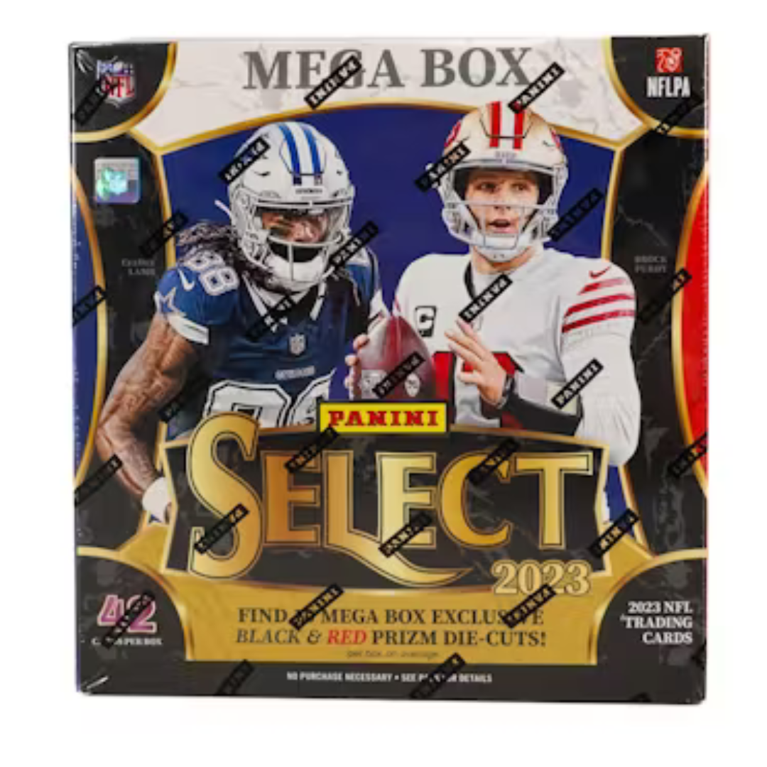 2023 Panini Select Football Mega Box with Black & Red Prizms - Limited Edition Trading Cards for NFL Collectors & Fantasy Football Fans - Perfect for Gifts, Investments, and Game Day Memorabilia