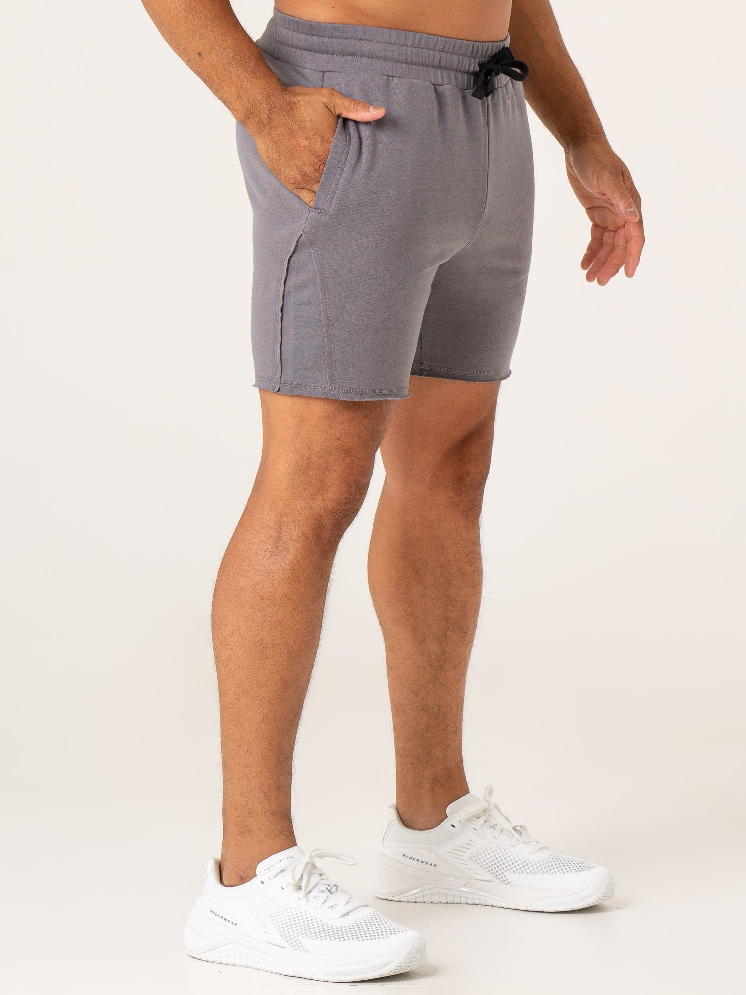 Force 6 Track Shorts for Men - Breathable Running Shorts with Pockets - Charcoal Gray Athletic Shorts for Gym, Jogging & Workout