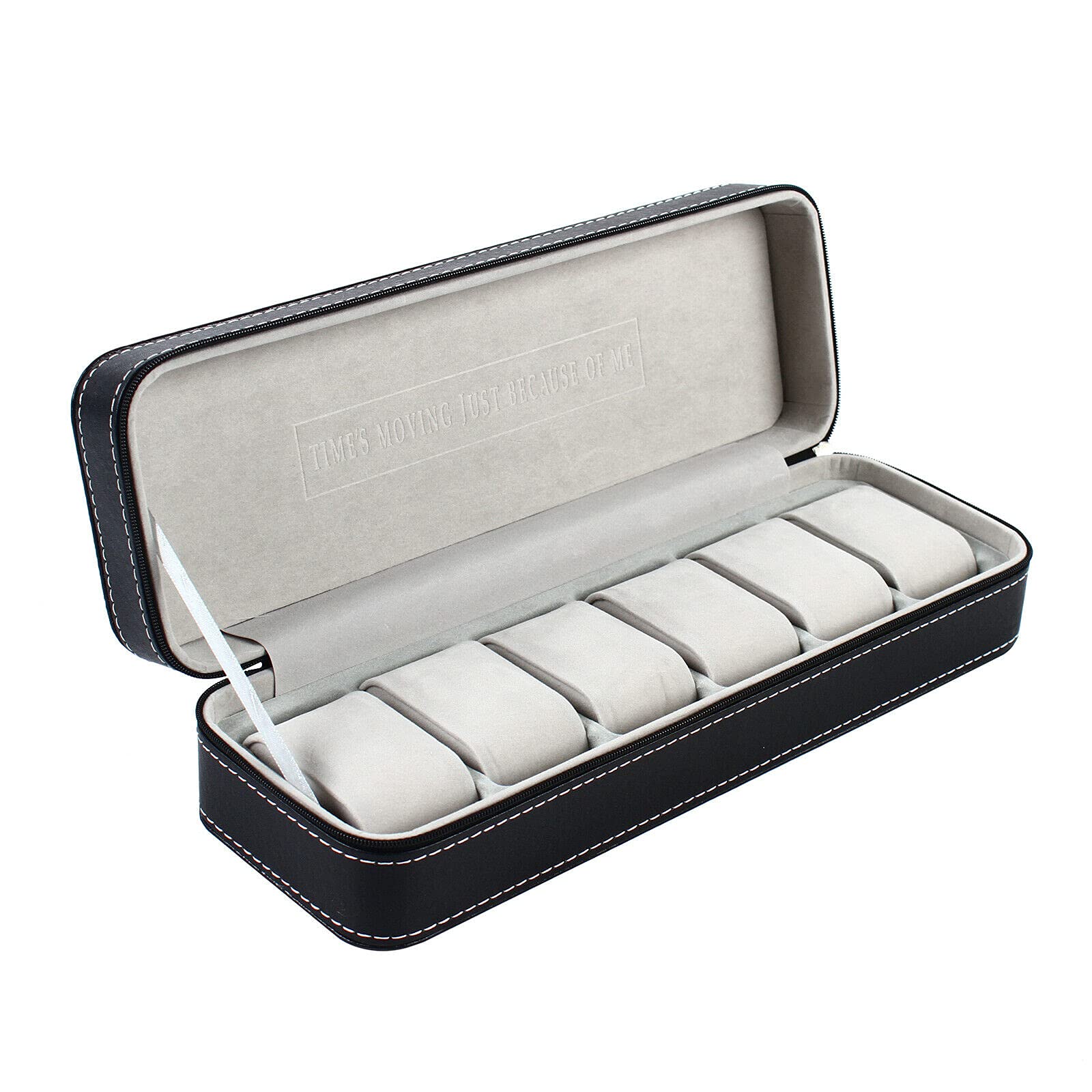 Men's PU Leather Watch Box - 6 Slot Travel Case for Jewelry & Watch Storage | Perfect for Collectors & Travel